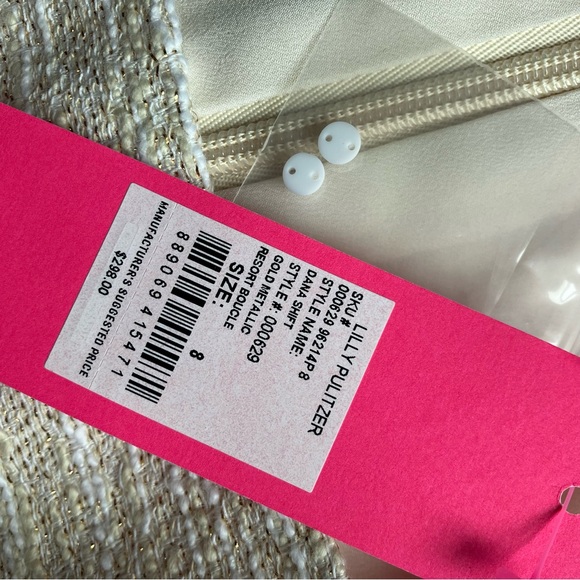 Lilly Pulitzer Dana Shift Gold Metallic Resort Boucle Dress size 8 - Picture 10 of 12